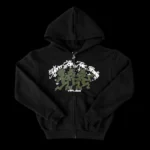 Sweat à Capuche Militaire Zippé Noir 808 Vision (4)