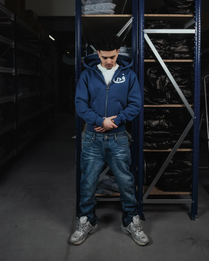 Sweat à Capuche Zippé 808 Vision Bleu (1)