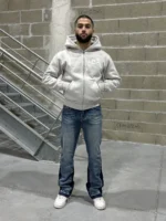 Sweat à Capuche Zippé 808 Vision Gris (1)