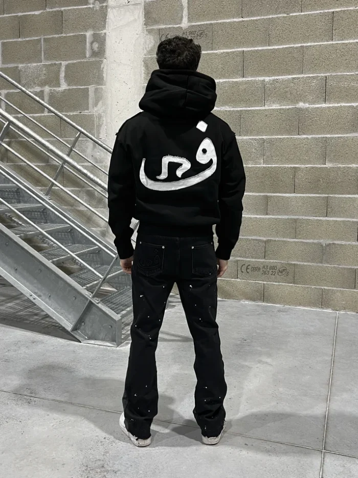 Sweat à Capuche Zippé 808 Vision Noir (1)