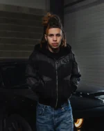 Sweat à Capuche Zippé Noir Effiloché 808 Vision (1)